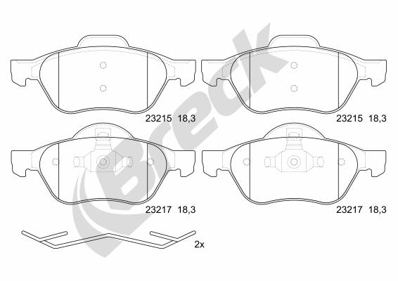 Set placute frana,frana disc 23215 00 701 00 BRECK